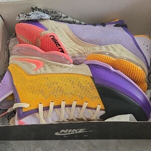 Nike Men's Purple and Yellow Sneakers